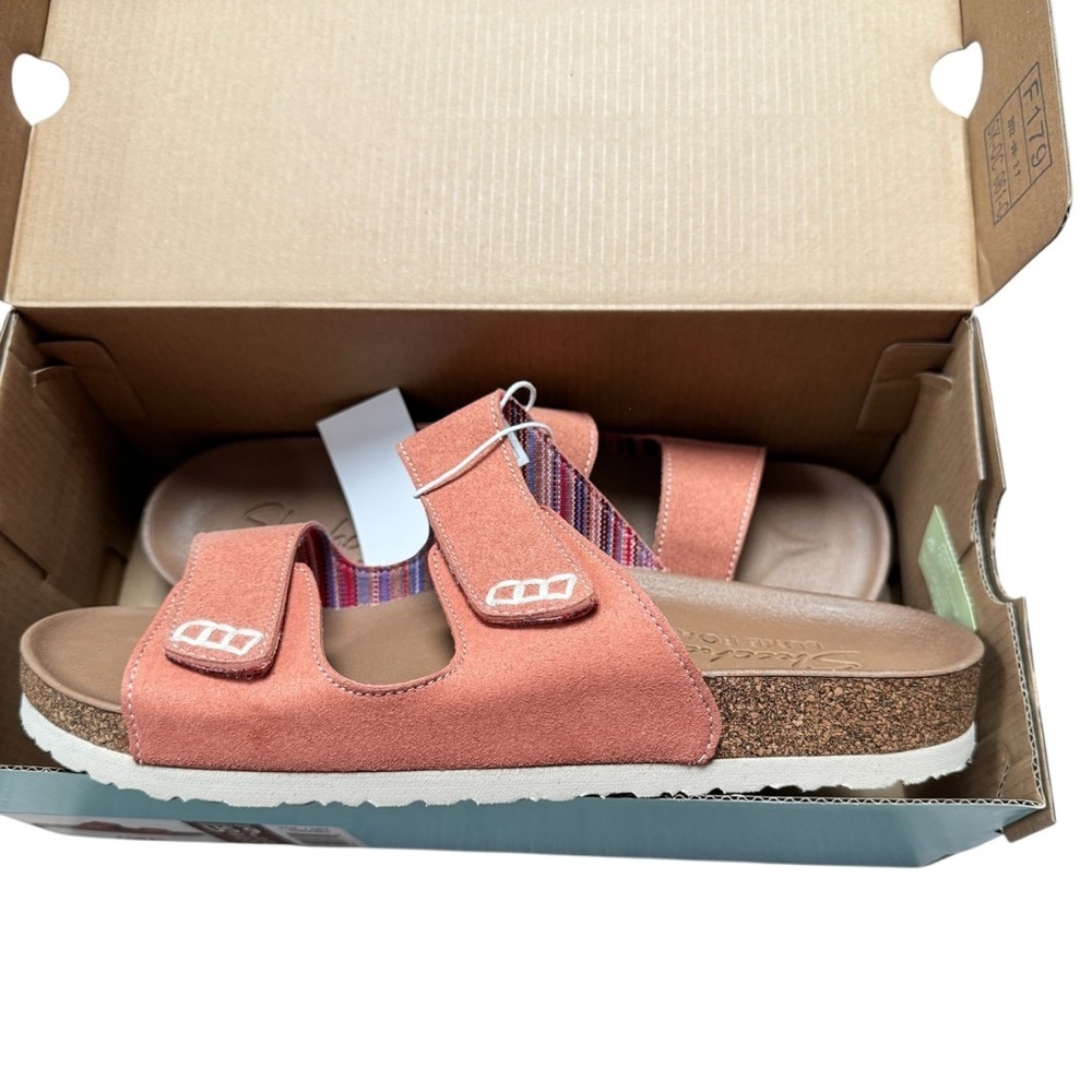 NWB Skechers Woman’s Luxe Foam Relaxed Fit Adjustable Sandals Coral Size 8 - Picture 4 of 6